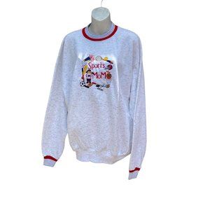 Vintage M&C Sportswear women Sweatshirt Pullover Embroider Sports Mom L Grandma